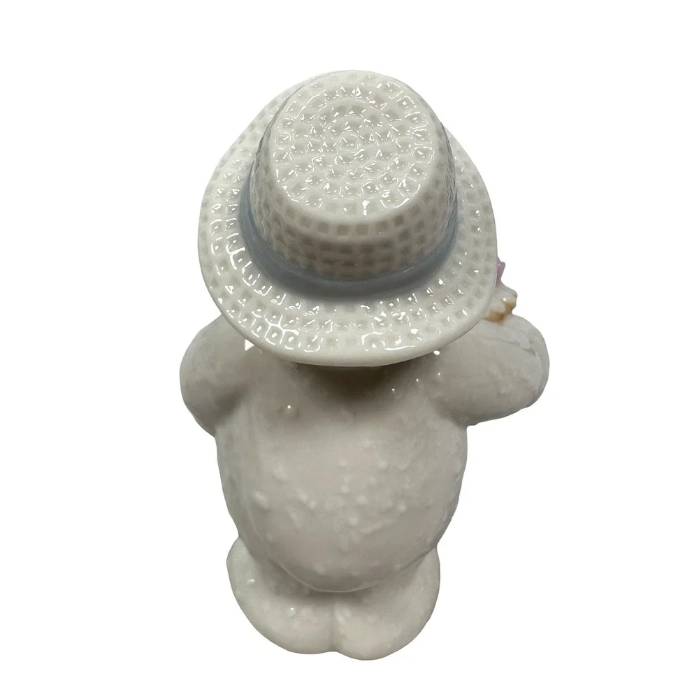 Vintage Lenox 2000 Snowman Figurine May Flowers Basket Porcelain Gold Accents